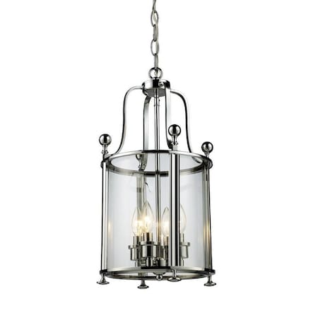 Wyndham 4 Light Pendant, Chrome & Clear